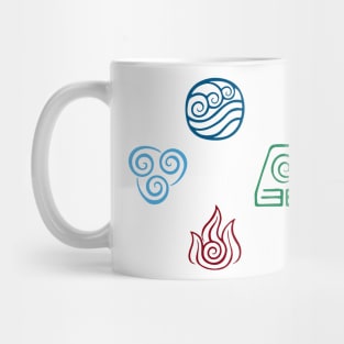 Avatar Four Elements Symbols Mug